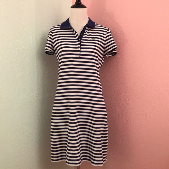 lacoste striped polo dress